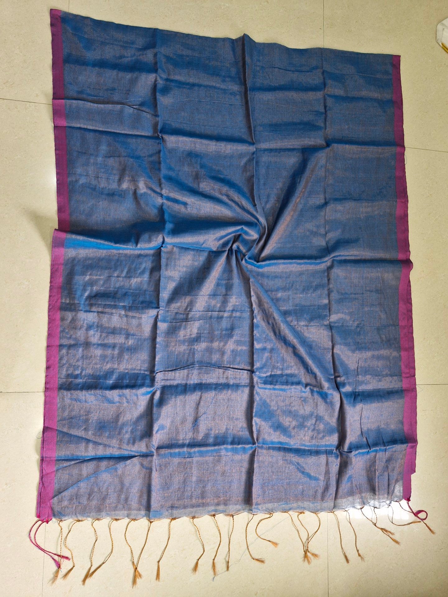 Soft Metallic Tissue Sarees With Tassels