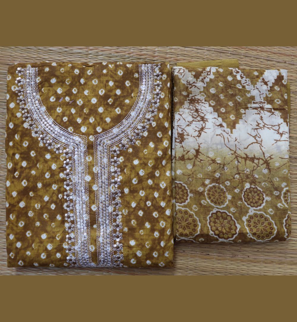 Bandhni Slub Cotton Set