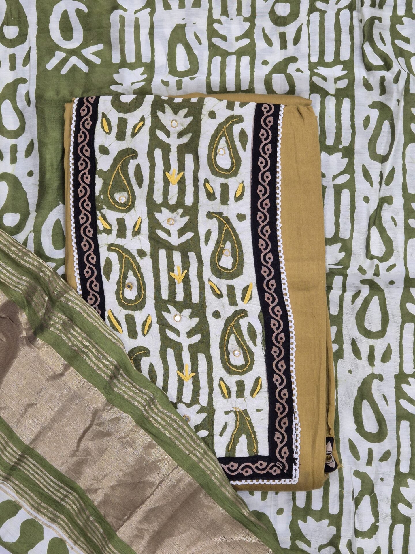 Batik Cotton Block Print Patch 3 Piece Set