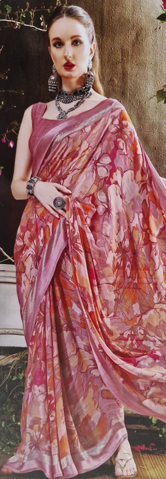 Floral Printed Georgette Sarees