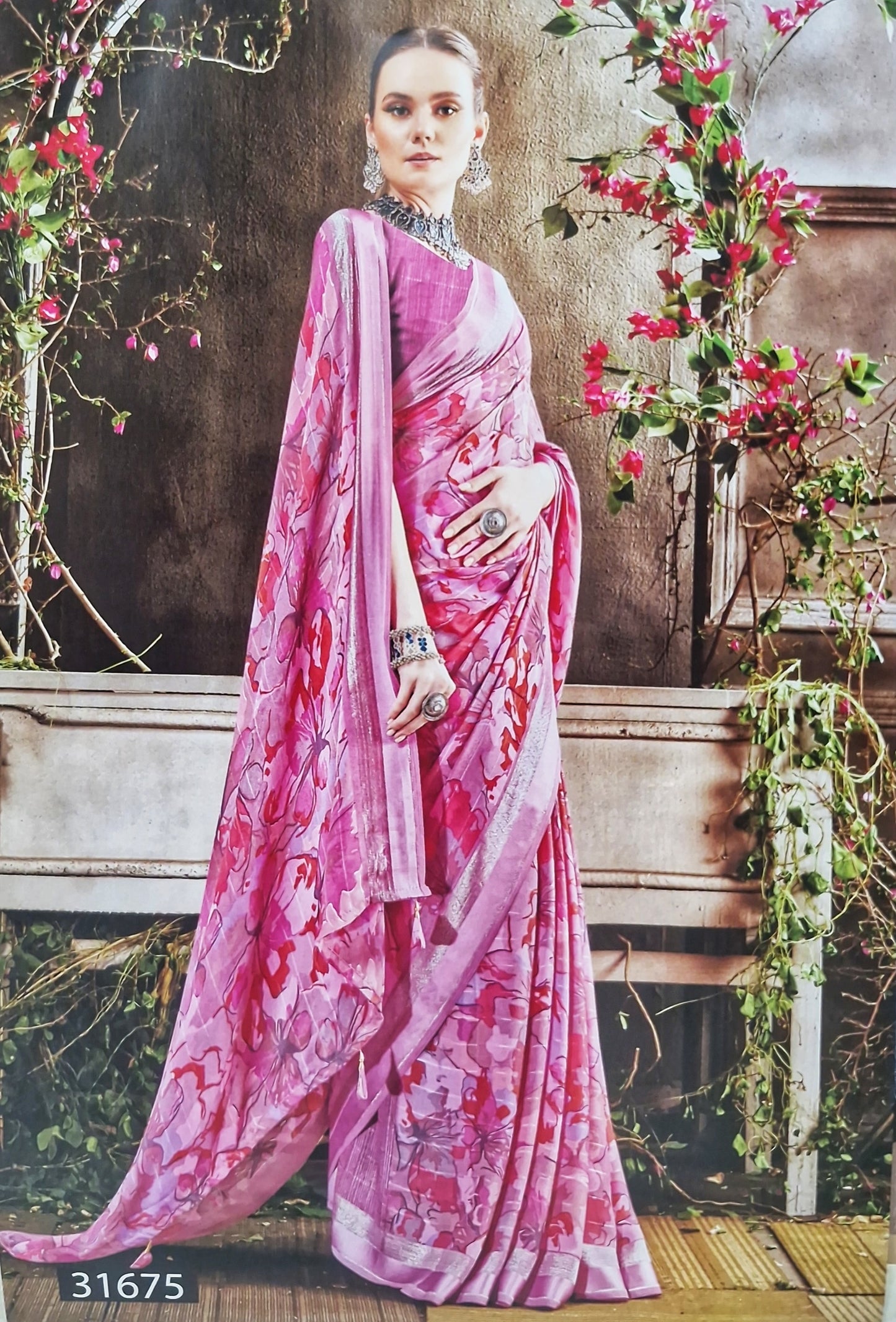 Floral Printed Georgette Sarees