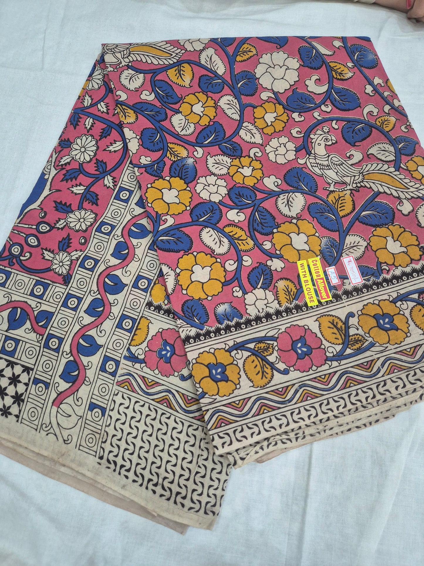 Kalamkari Mangalagiri Cotton Sarees (Natural Colors)