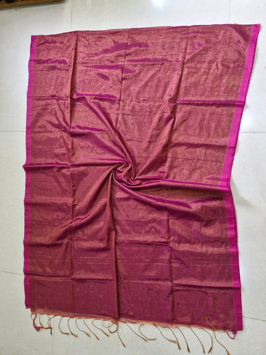 Soft Metallic Tissue Sarees With Tassels