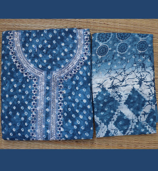 Bandhni Slub Cotton Set