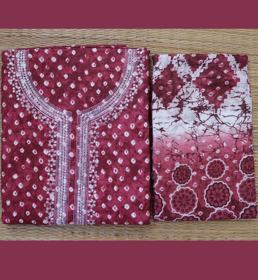 Bandhni Slub Cotton Set