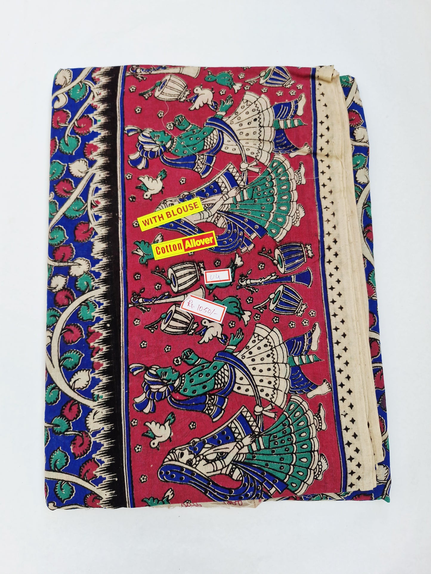 Kalamkari Mangalagiri Cotton Sarees (Natural Colors)