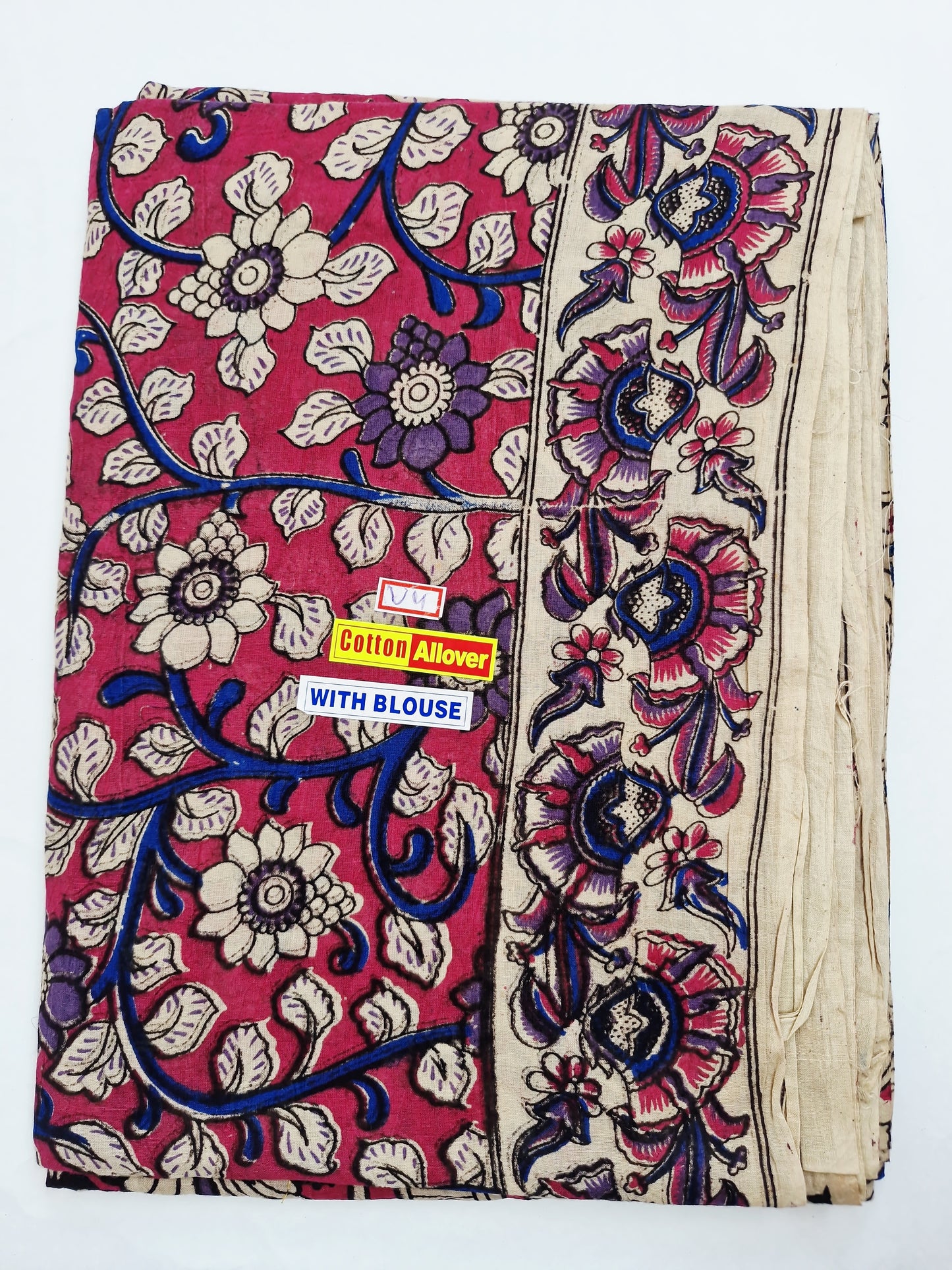 Kalamkari Mangalagiri Cotton Sarees (Natural Colors)