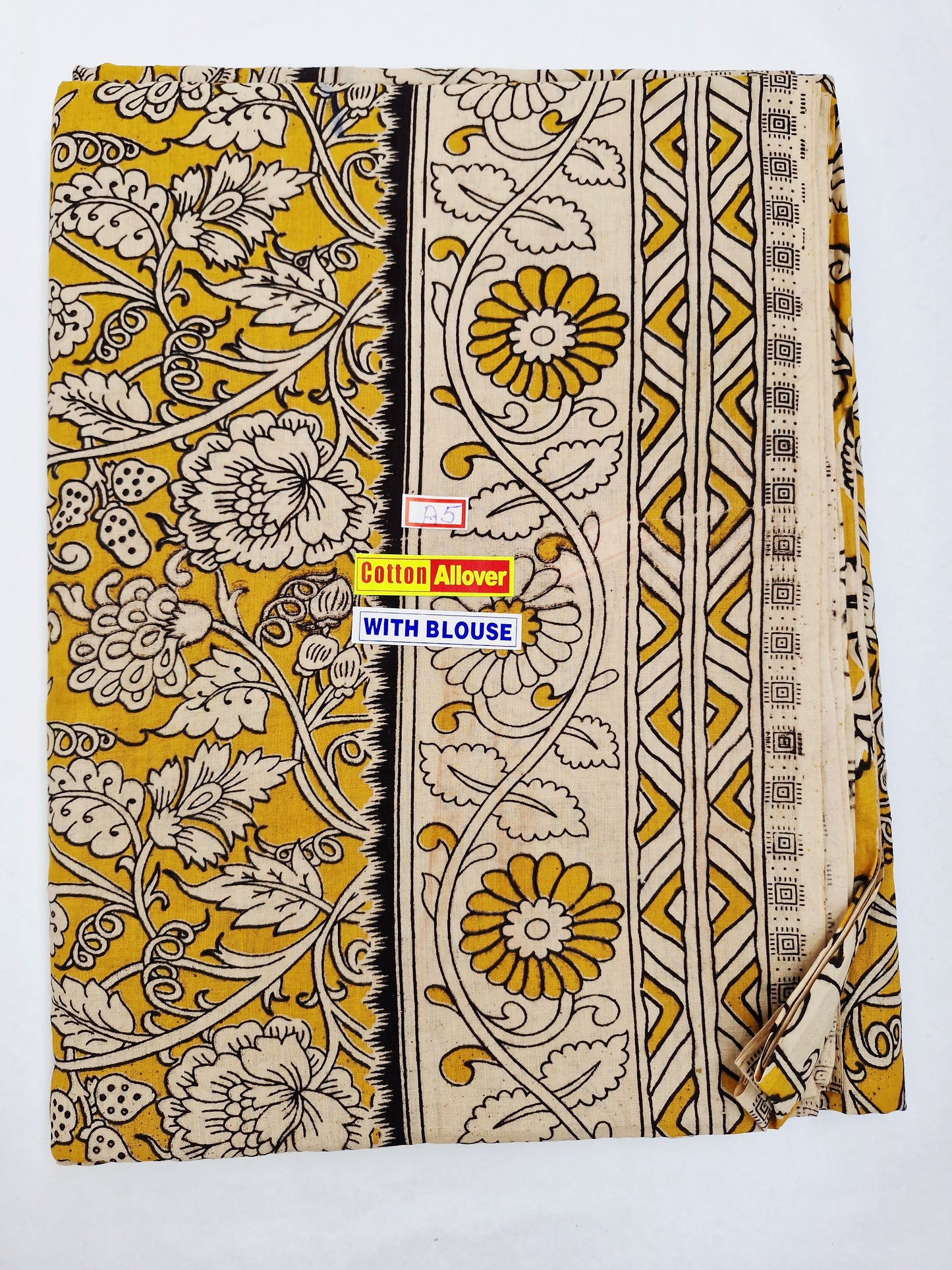 Kalamkari Mangalagiri Cotton Sarees (Natural Colors)