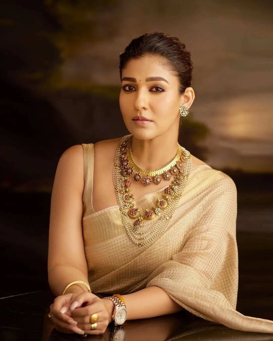 Exclusive Nayanthara Maam Inspired Brocade Tissue Silk Saree