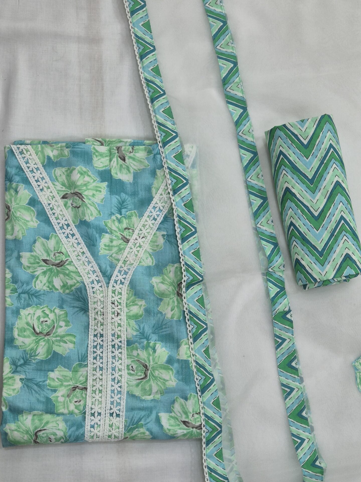 Jaipuri Cotton Organza Set