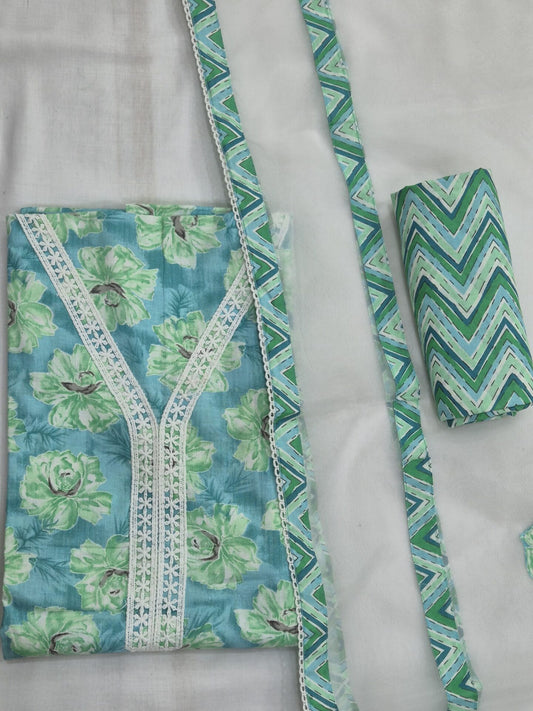 Jaipuri Cotton Organza Set