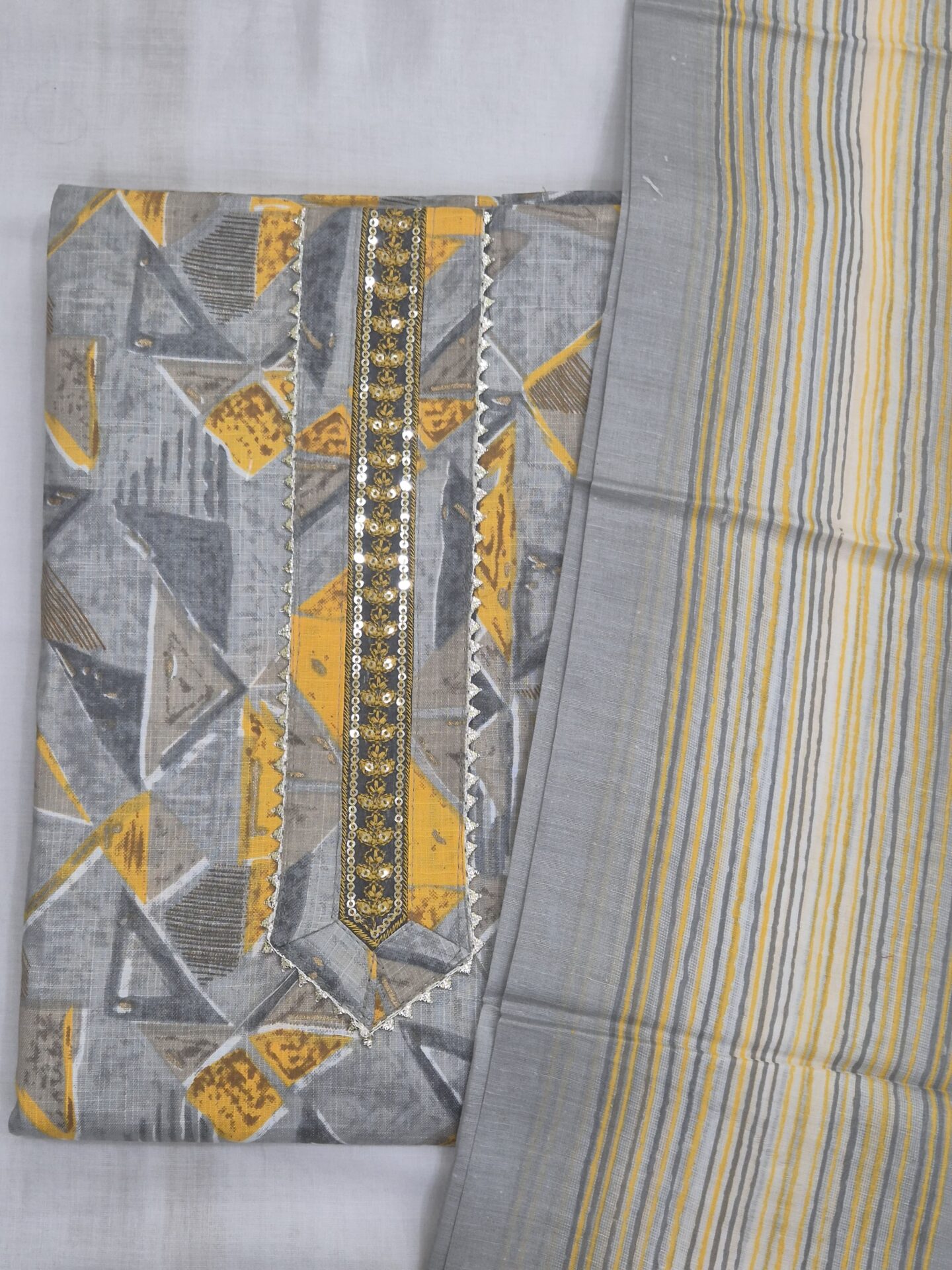 Designer Embroidered Office Wear Cotton Set