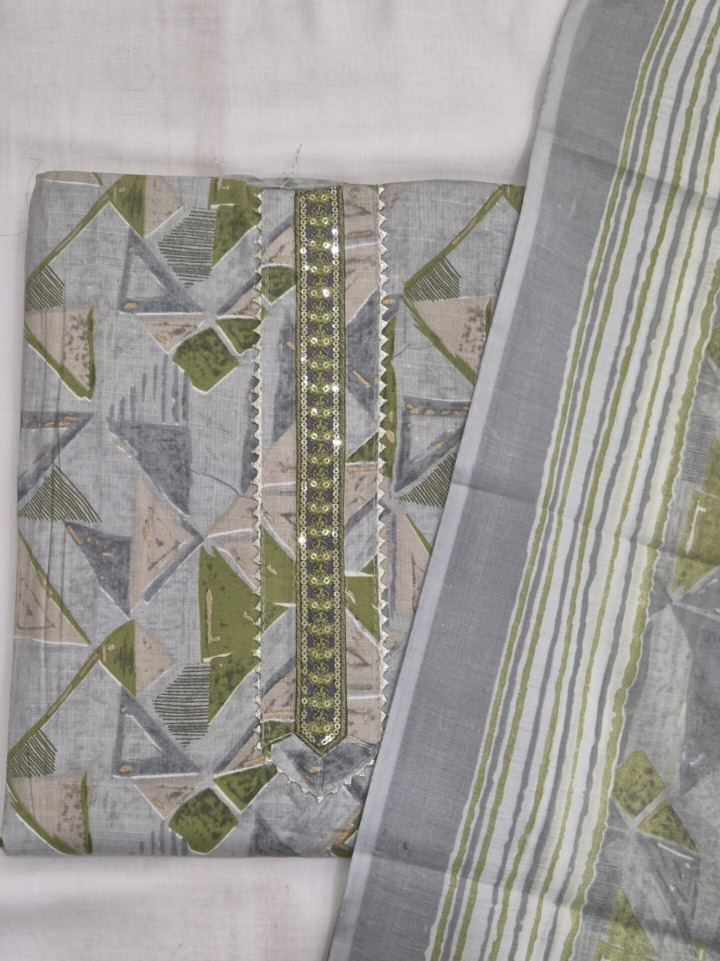 Designer Embroidered Office Wear Cotton Set