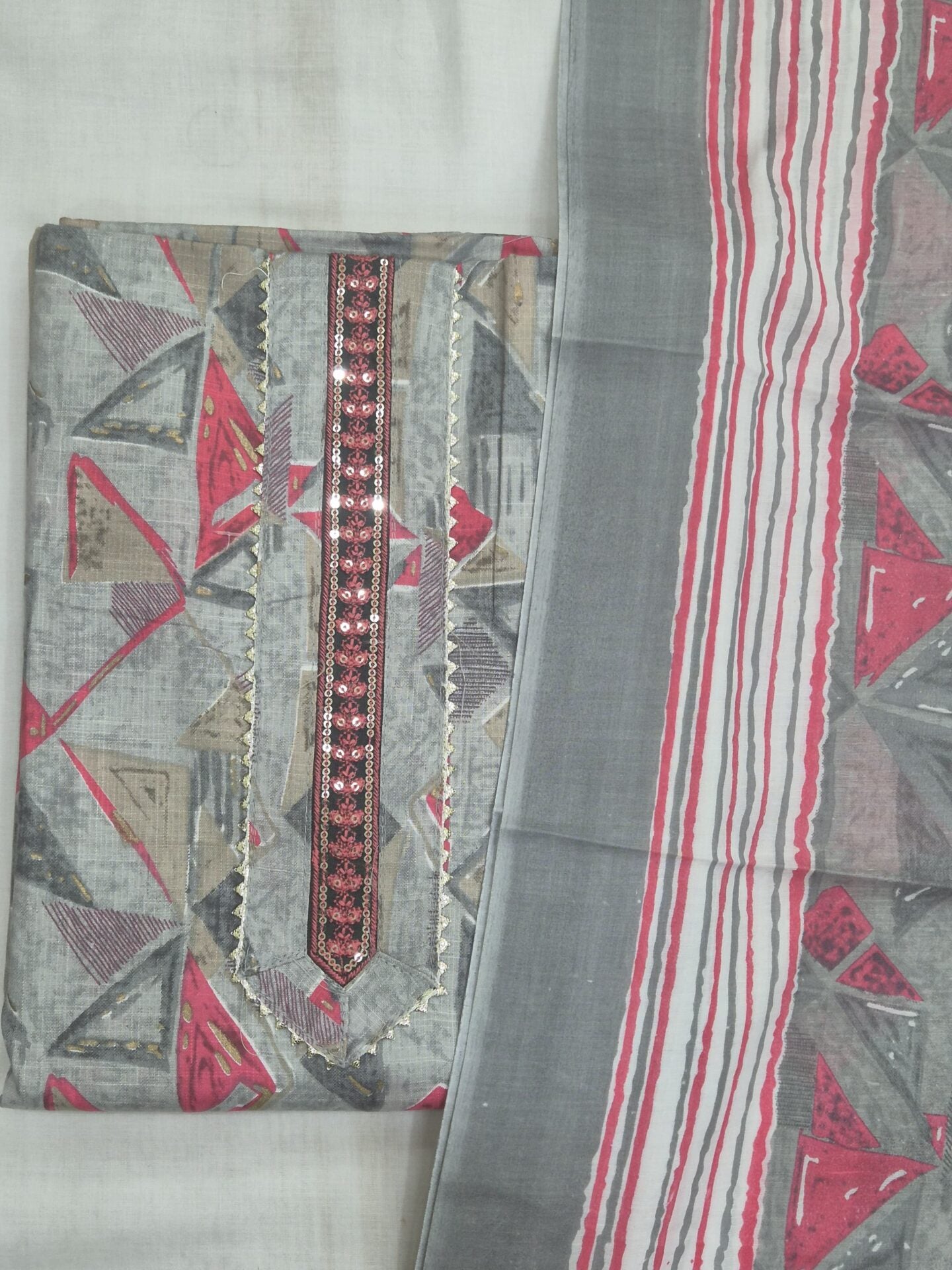 Designer Embroidered Office Wear Cotton Set