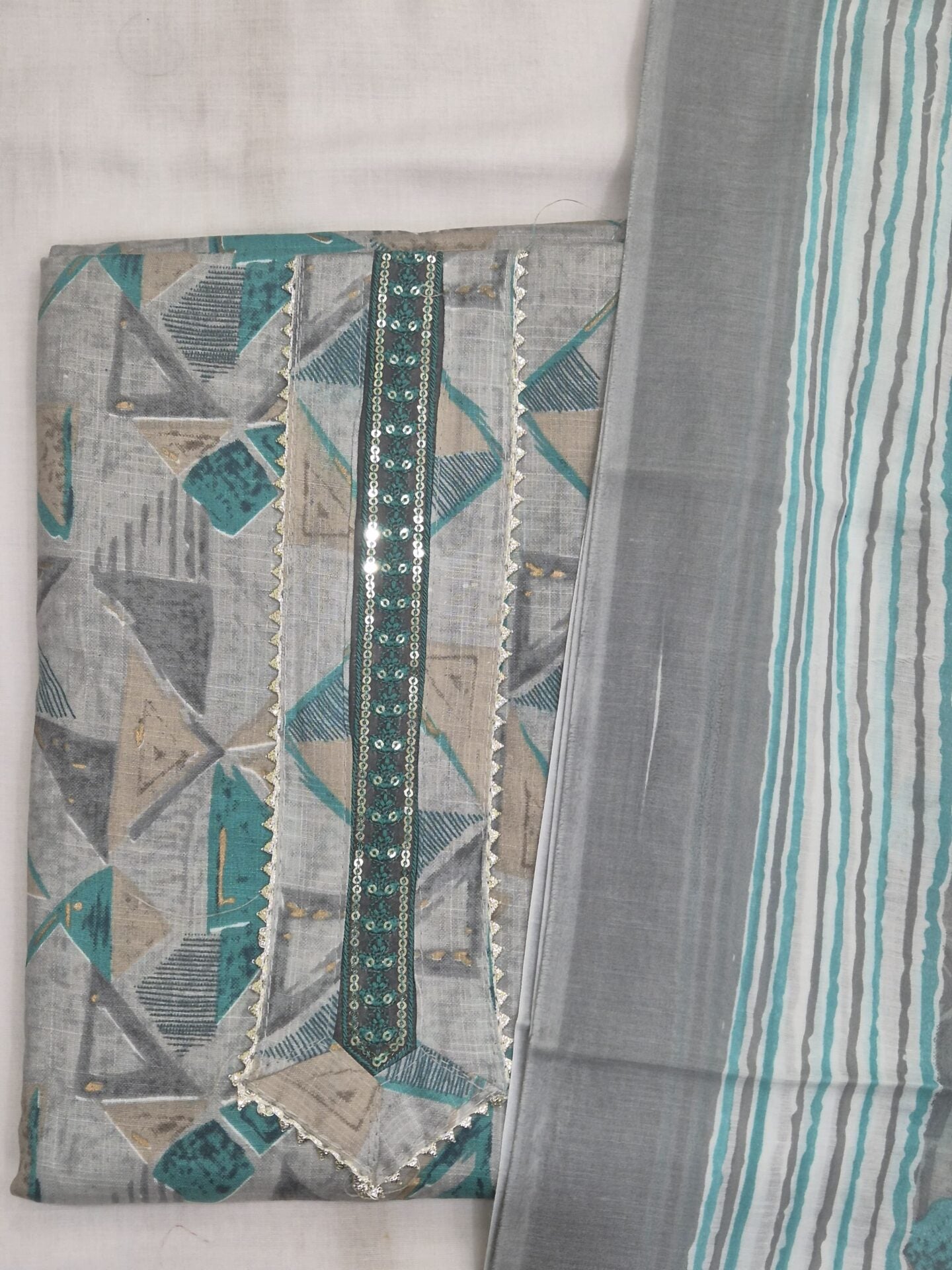 Designer Embroidered Office Wear Cotton Set