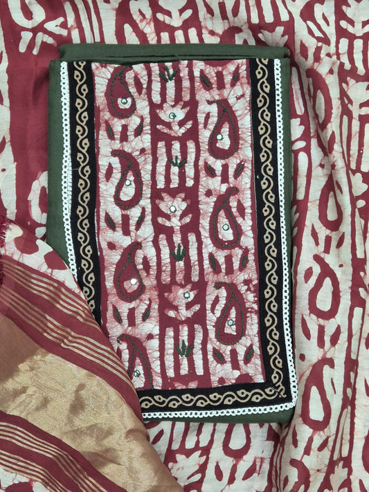 Batik Cotton Block Print Patch 3 Piece Set