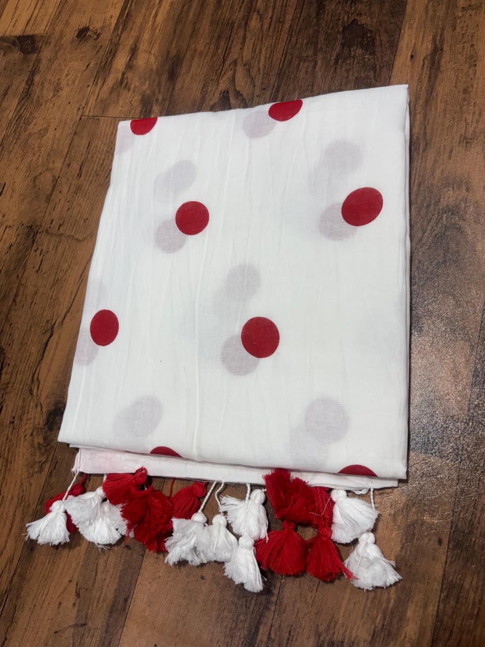 Chakori - Polka Dotted Sarees with Tassles